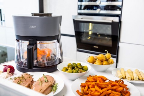 Lauben Glass SteamAir Fryer 4500BG - Forró levegős fritőz Üvegkosaras